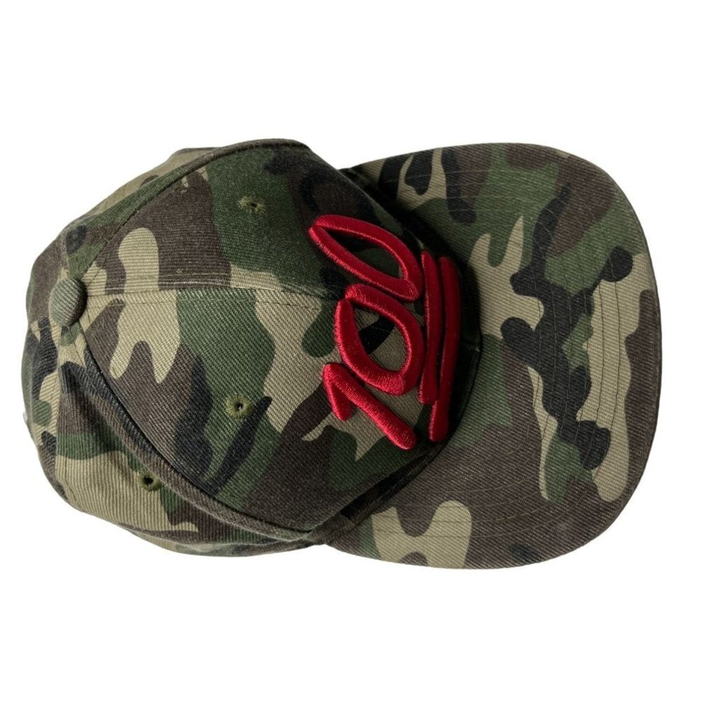 100 Year Anniversary Hat‎ Cap Snap Back Green Camo Camouflage Baseball Men - Picture 5 of 9